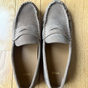 Mango Tan Suede Loafers